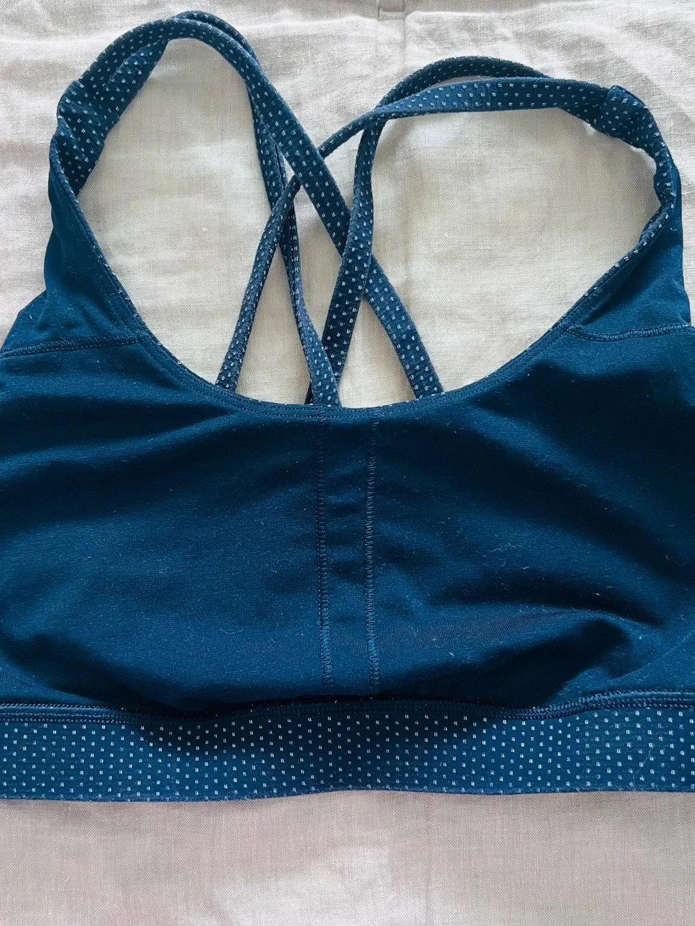 Lululemon Strappy Sports Bra | Size 10 | Navy Polka Dot